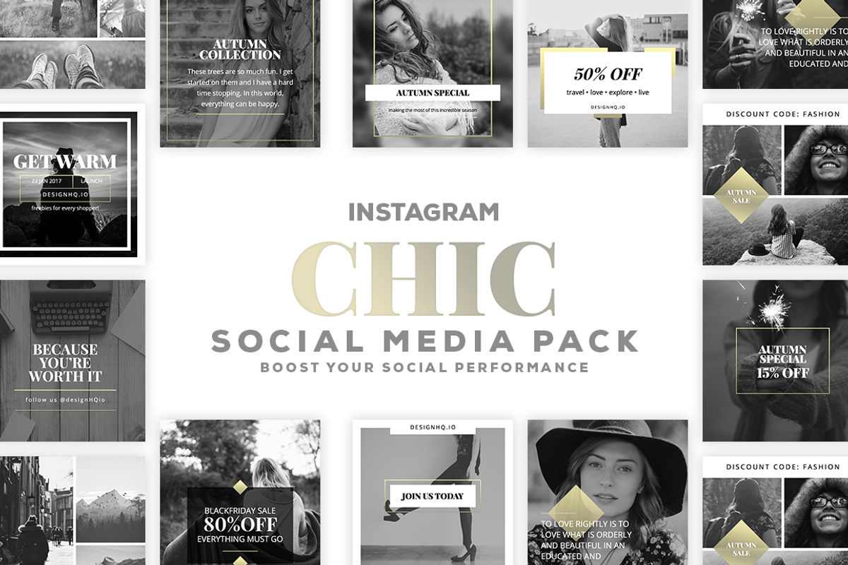 CHIC INSTAGRAM PACK, a Social Media Template by DESIGN HQ (Photo 1 of 4)