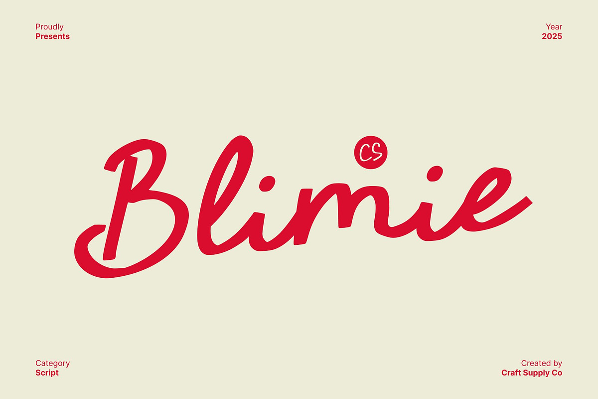 CS Blimie – Handwritten Script Font, a Script Font by Craft Supply Co. (Photo 1 of 8)