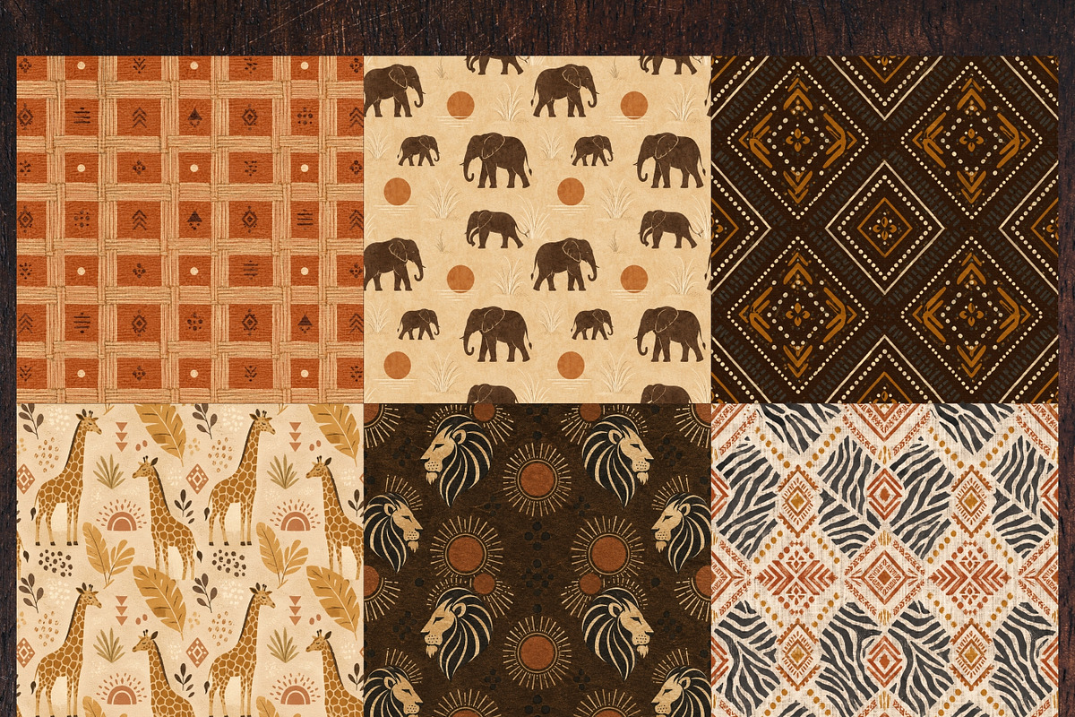 African Seamless Digital Papers, a Pattern Graphic by LA Design (Photo 3 of 10)
