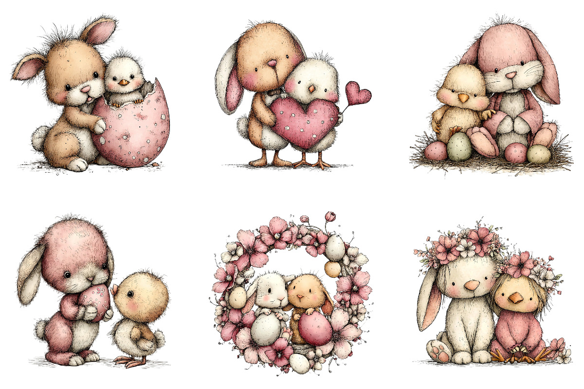 Easter Bunny Chick Clipart, an Illustration by CreationArt (Photo 7 of 7)