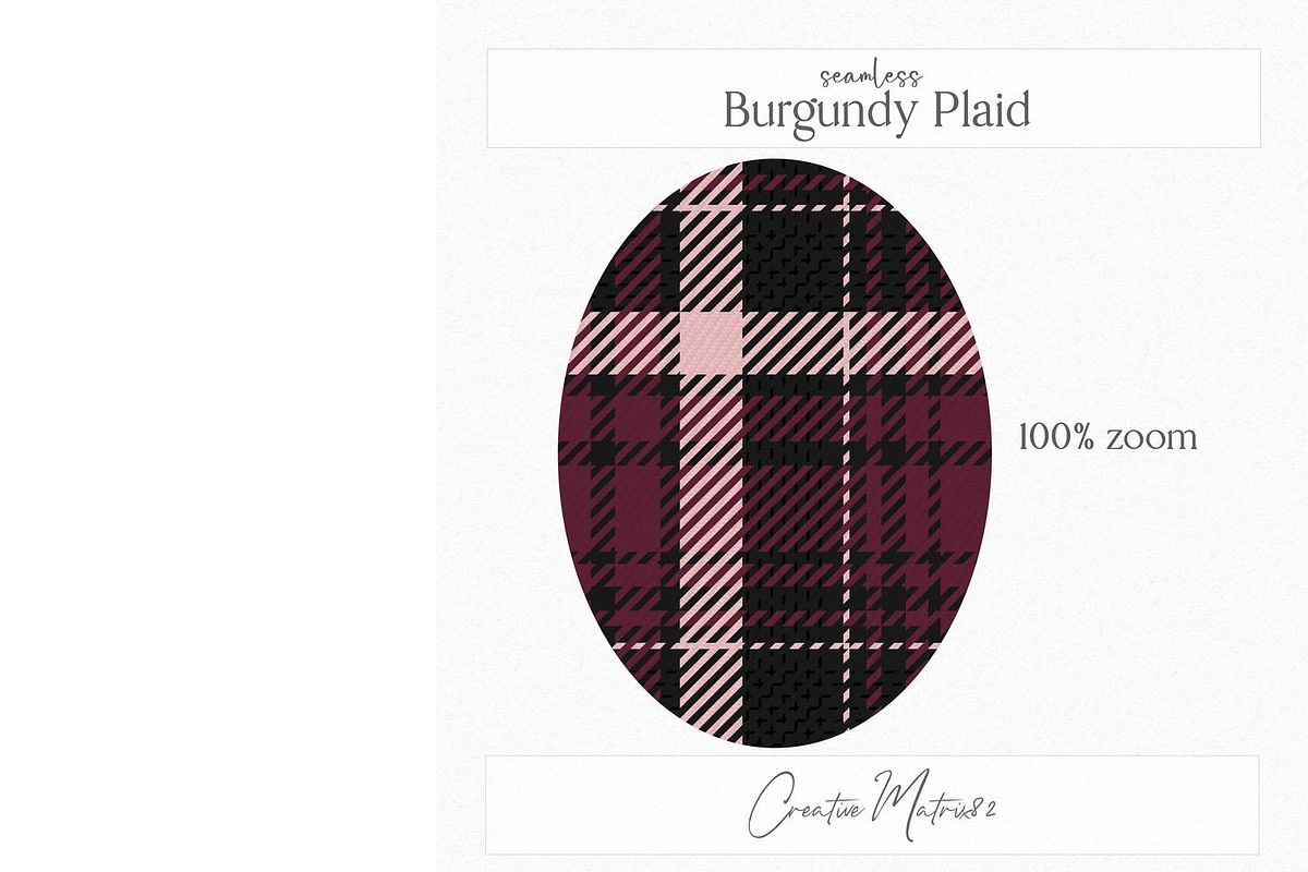 Seamless Burgundy Plaid Textures, a Texture Graphic by Creative Matrix82 (Photo 5 of 5)