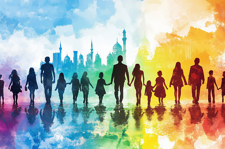 Diverse silhouetted group of people, a Person Photo by MistyDay