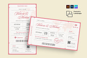 Wedding Boarding Pass Invitation Tem, a Stationery Template by BrandPacks (Thumbnail 1 of 5)