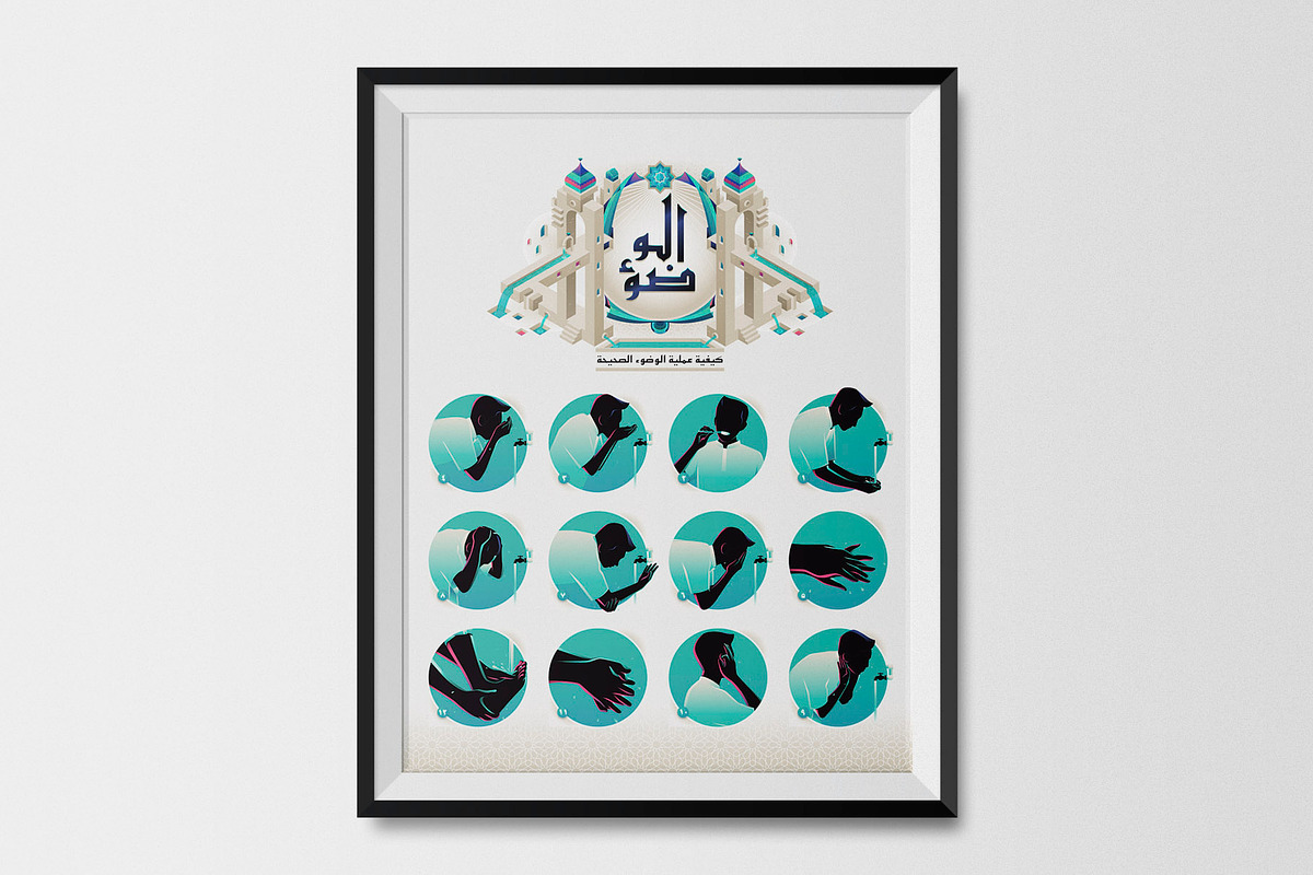 Ablution (Wudu') Steps Illustration, a Graphic by Revoltan Studios (Photo 3 of 3)