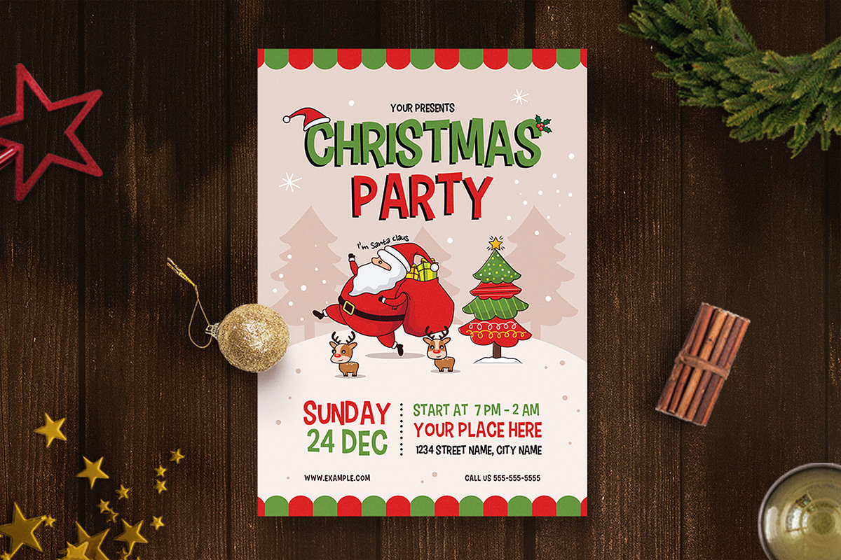 Bundle Christmas Party Flyer, a Flyer Template by Totem Design Studio (Photo 3 of 6)