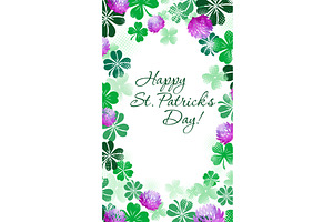 Vertical St. Patrick's Day card, an Illustration by Nenahliadava Design