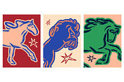 Doodle, scribble horse posters set, an Animal Illustration by Good Studio (Thumbnail 3 of 11)