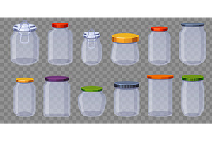 Set glass jars. Different forms, a Food Illustration by YummyBuum