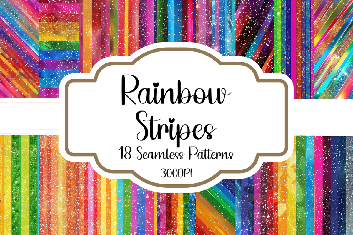 Rainbow Stripes Seamless Patterns, a Pattern Graphic by PrintablesByFranklyn (Photo 1 of 4)