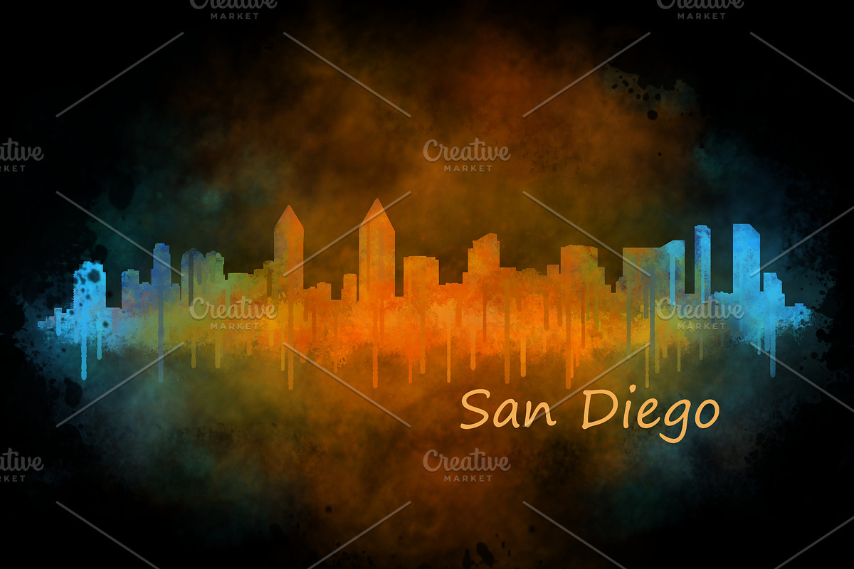 10xFiles Pack San Diego Skylines, an Illustration by HQPhoto Store (Photo 3 of 6)