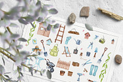 Gardening Watercolor Set, a Seasonal Illustration by BarvArt (Thumbnail 2 of 14)