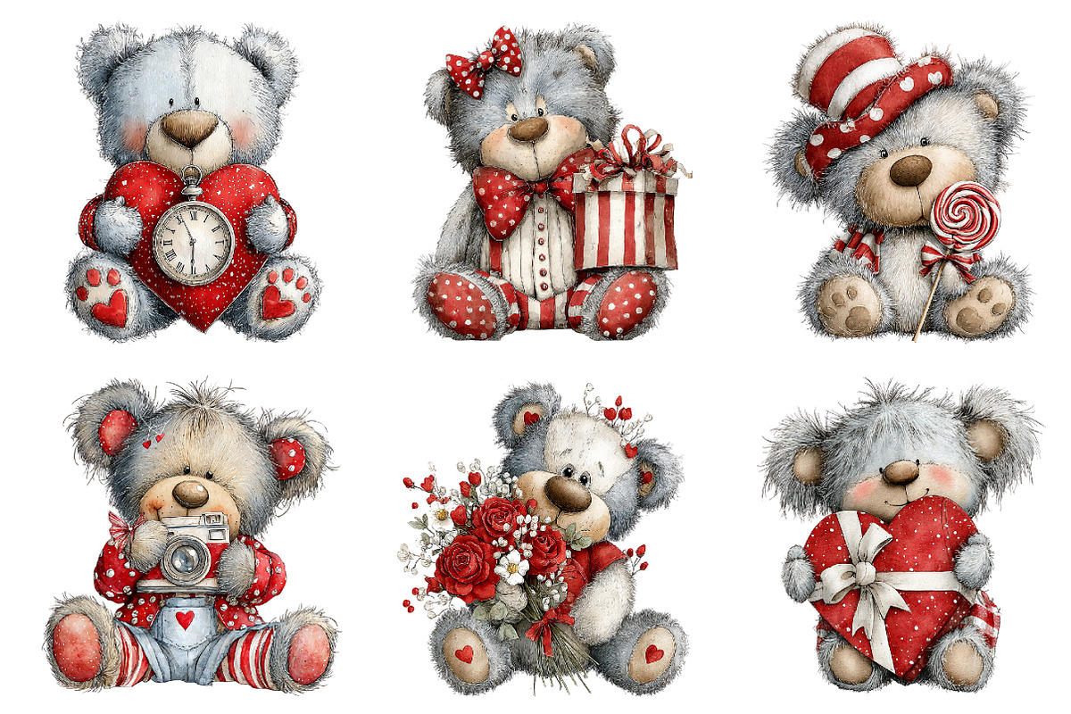 Valentins Day-birthday Party Teddy, an Illustration by Design Market (Photo 2 of 3)