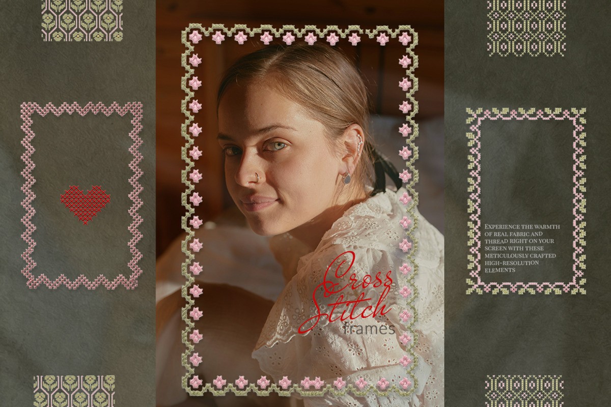 Cross Stitch 80+ Scrapbook frames, an Object Graphic by 60secondsArt (Photo 6 of 10)
