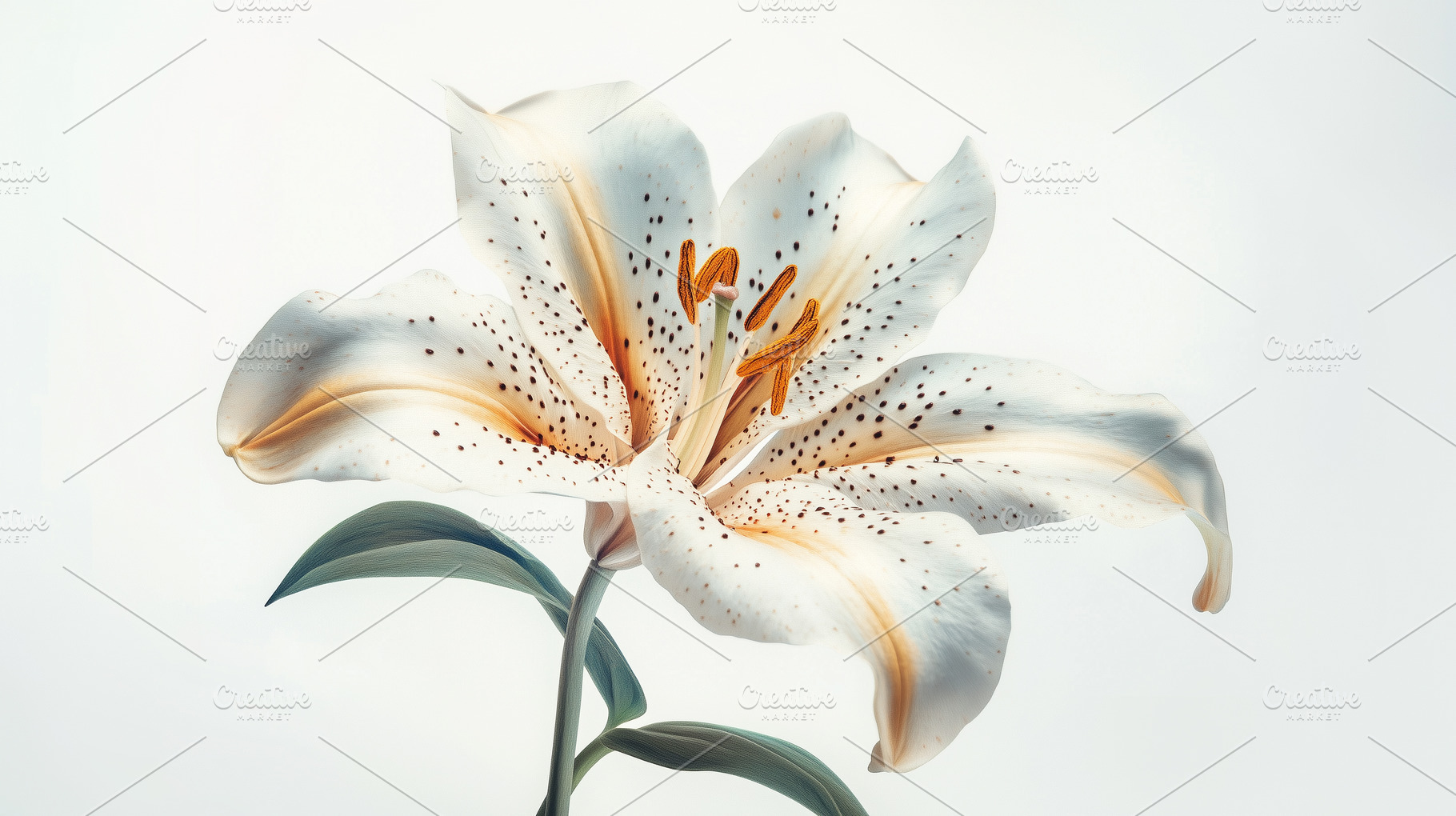 Stunning white lily with orange, a Nature Photo by MistyDay
