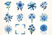 Blue Floral Halloween PNG, an Illustration by CrexoraLab (Thumbnail 1 of 5)