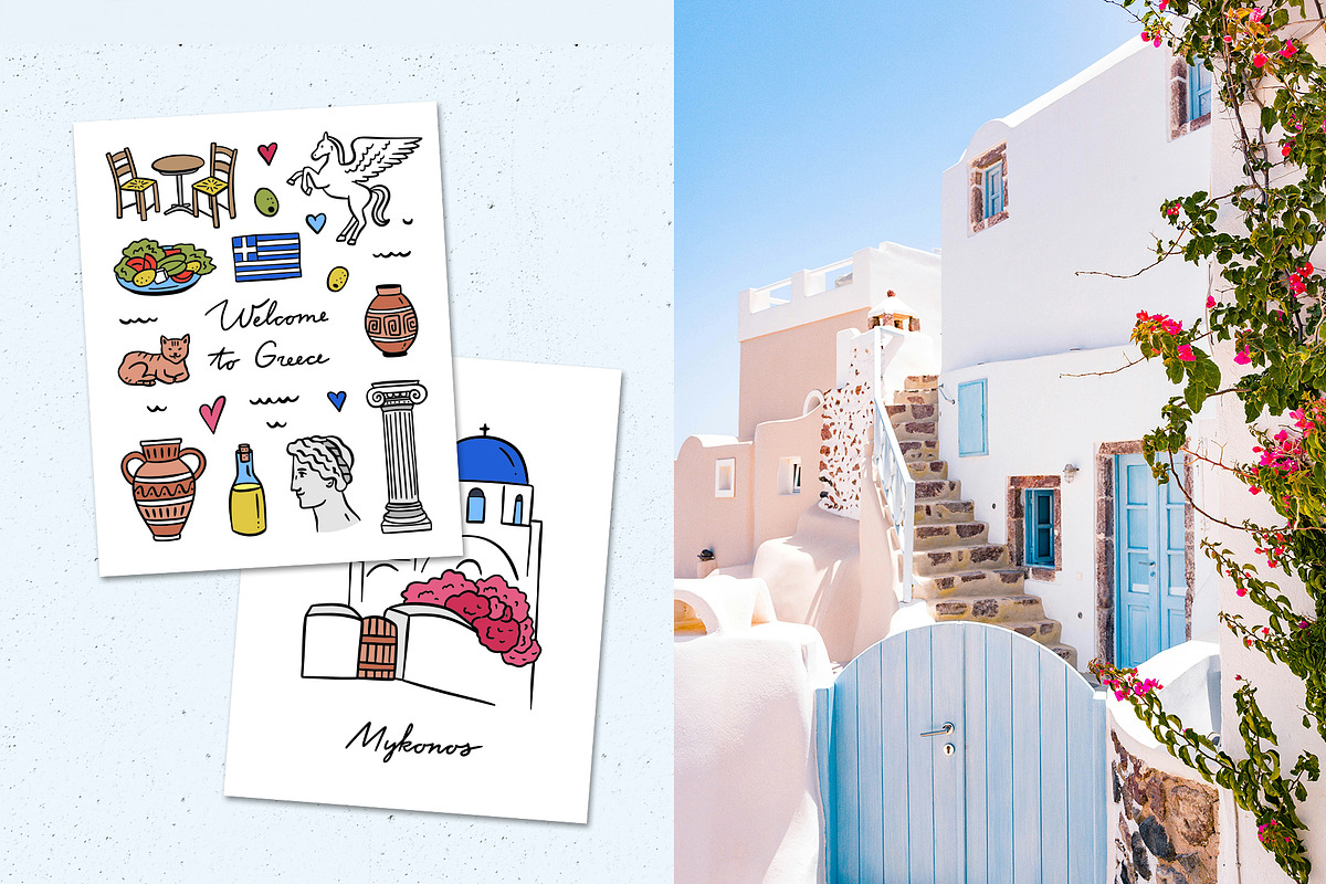 Greek Hand Drawn Illustration Pack, an Object Illustration by Redchocolate (Photo 5 of 8)