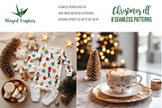 Christmas elves seamless patterns, a Seasonal Illustration by Winged Graphics (Thumbnail 4 of 4)