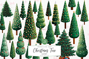 Whimsy Christmas Tree Clipart, an Illustration by Markicha Art (Thumbnail 1 of 5)
