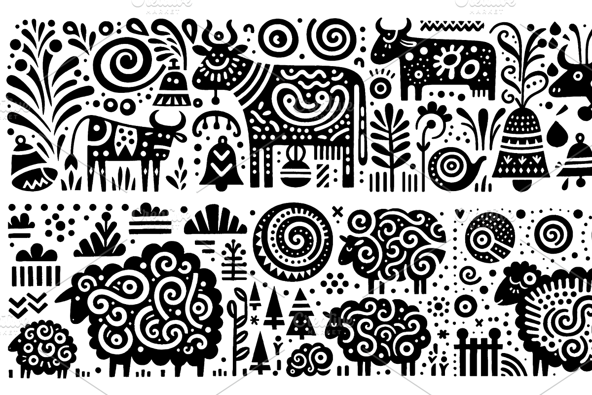 Vintage Livestock Folk Art, a Decorative Illustration by devastd (Photo 27 of 28)