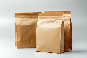 Brown paper bags packaging design mo, a Background Photo by Pixeness Studio