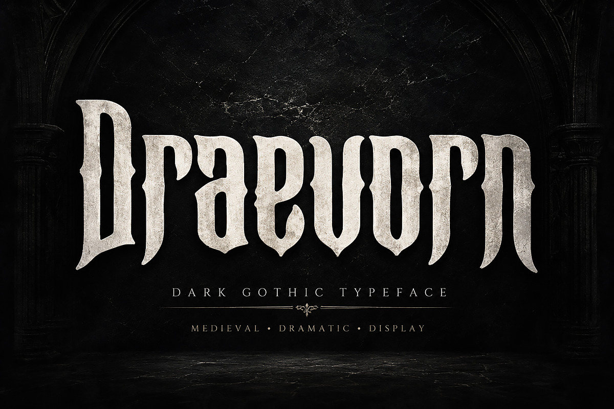 Draevorn — Gothic Blackletter Font, a Blackletter Font by Wow Magic (Photo 3 of 5)