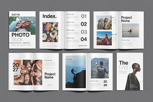 Minimalist Photo Book Template, a Magazine Template by ClickPaint_Studio
