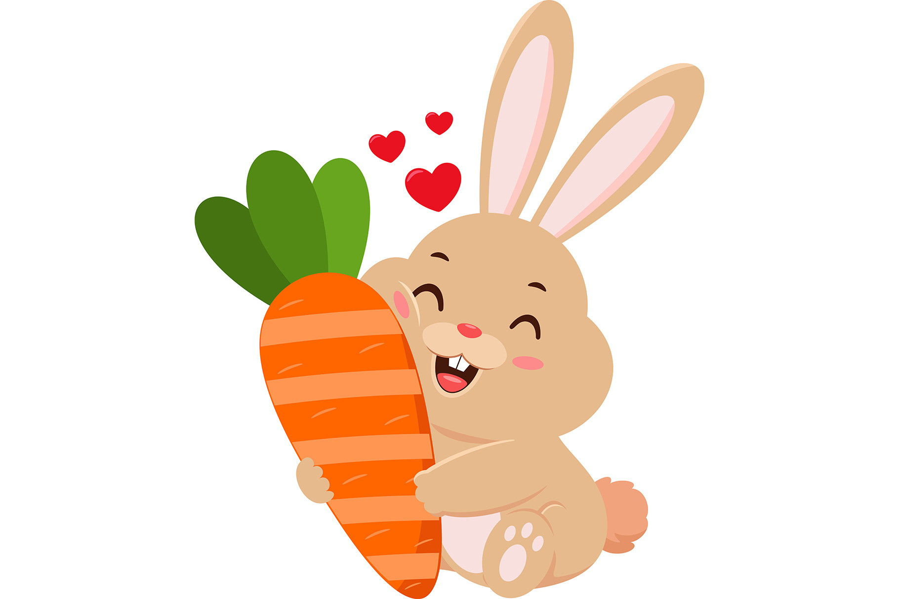 Cute Bunny Rabbit Cartoon Character, an Animal Illustration by HitToon