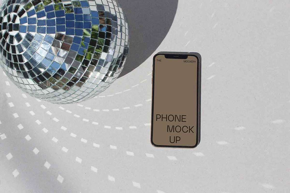 Phone Mockup Disco Film Filter, a Mockup by TheMockeryShop