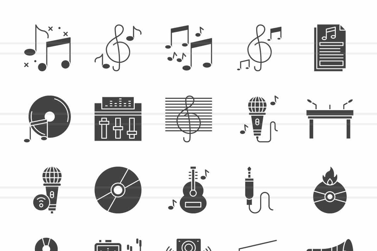 Music Glyph Icons, an Icon by IconBunny (Photo 2 of 2)