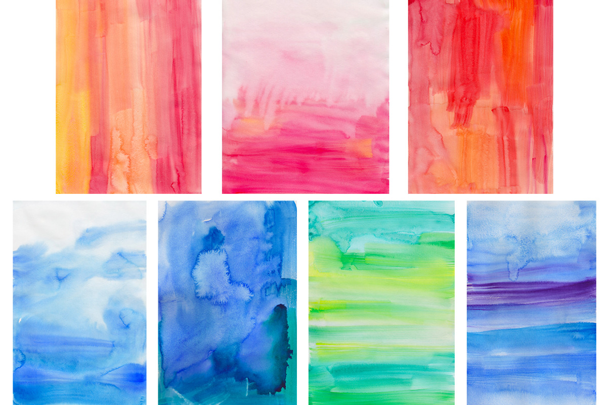 Big set of watercolor backgrounds #2 preview 3