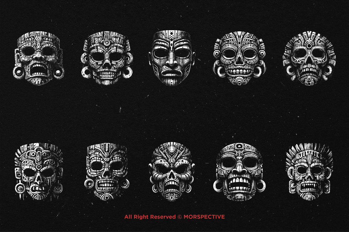 10 Bundle Dark Art Tribal Mask, an Illustration by Morspective (Photo 6 of 7)