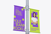 Vertical Pole Banner Mockup, an Advertising Mockup by graphicsauce (Thumbnail 3 of 3)