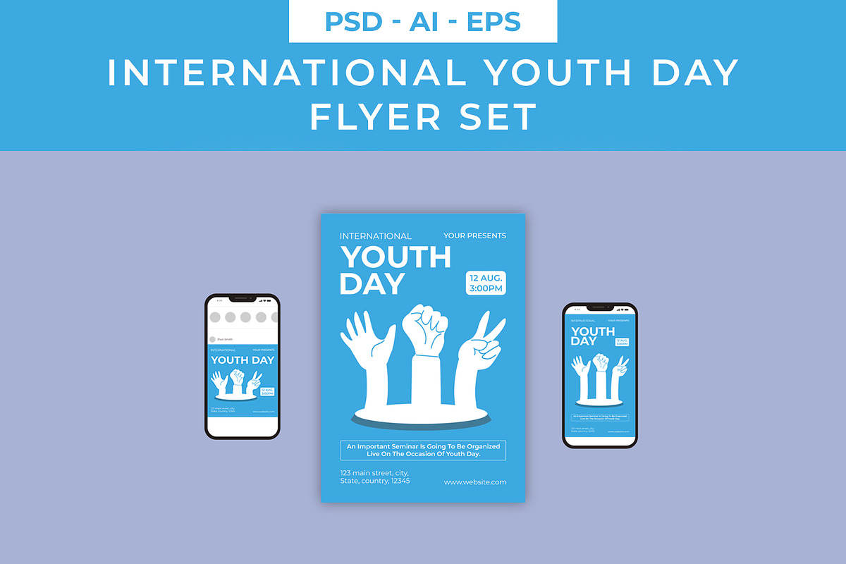 International Youth Day Flyer Set, a Flyer Template by Lakhan1998 (Photo 1 of 2)