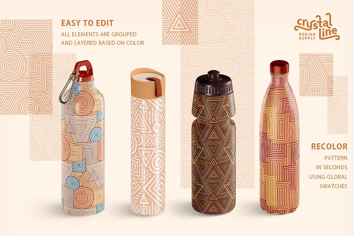 Retro Geo 01, a Pattern Graphic by Crystal Line (Photo 3 of 7)