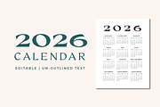 2026 Calendar Layout | Un-outlined, a Templates & Theme by Verte Studio (Thumbnail 1 of 3)