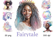Pastel Black Princess Watercolor, a Person Illustration by GlamArtZhanna (Thumbnail 1 of 5)