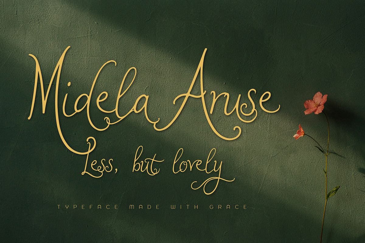 MidelaAruse - Simple Minimal Script, a Script Font by HypeWorksCo (Photo 1 of 15)