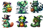 Halloween Green Animal Monster Bundl, an Illustration by DreamArtGraphic (Thumbnail 4 of 5)