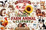 Farm Animal Clipart, a Seasonal Illustration by CreationArt (Thumbnail 1 of 5)