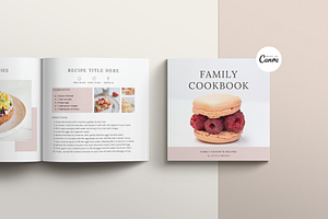 Cookbook Template Square 21x21 CM