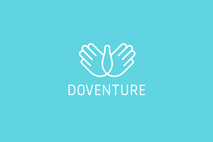Dove with two hands logo template