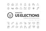 Animated US Elections Icons, an Outline Icon by Prosymbols (Thumbnail 1 of 7)