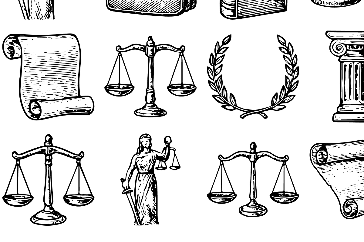 Vintage Law and Justice Icons Set, an Object Graphic by RT Studio (Photo 2 of 3)