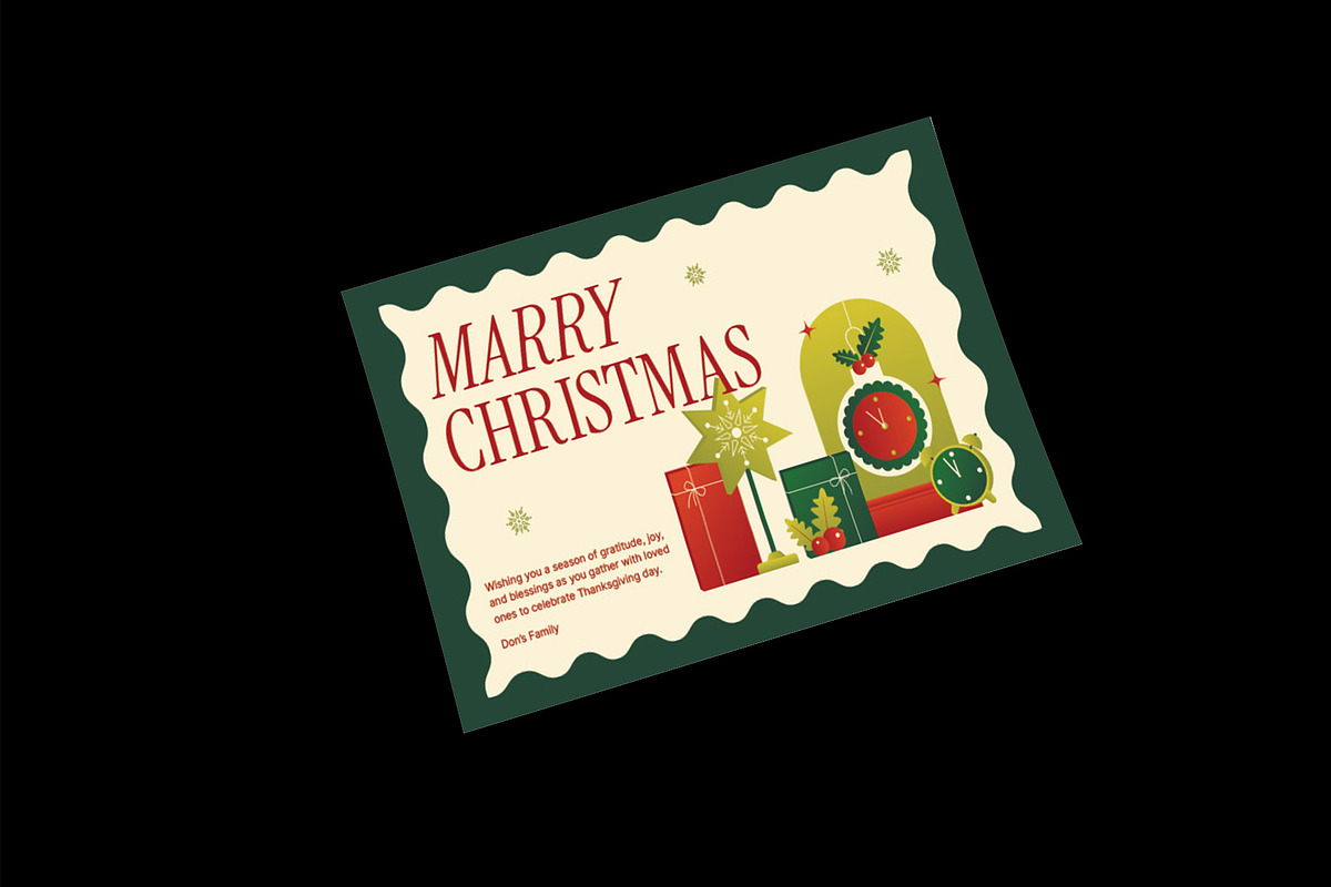 Green Christmas Greeting Card preview 3