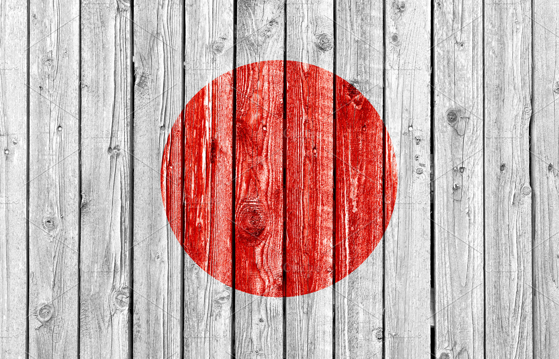 National flag of Japan on old wood, an Abstract Photo by BOOCYS
