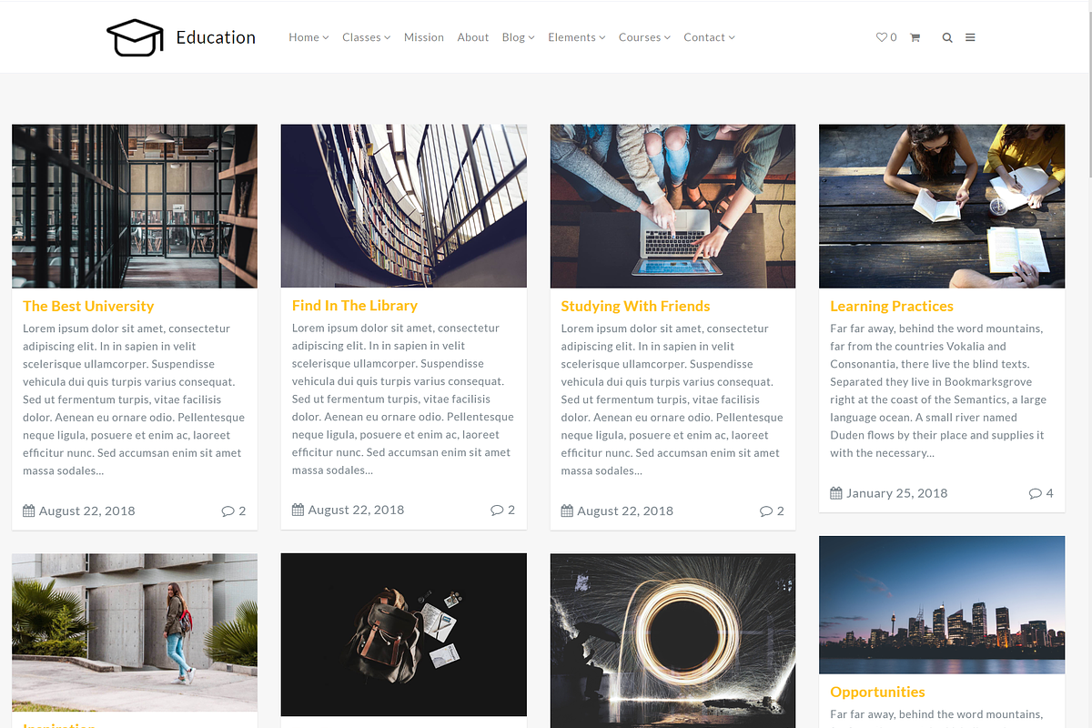 Education & Courses WordPress Theme, a WordPress Template by Visualmodo (Photo 27 of 41)