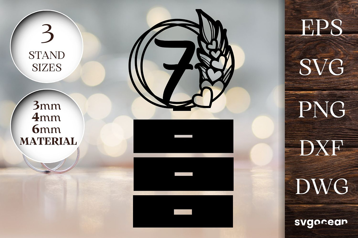 Feather Wedding Table Numbers SVG, a Decorative Illustration by svgocean