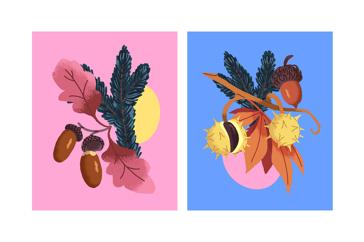 Autumn forest set + fall posters, a Seasonal Illustration by PaperTrident (Photo 2 of 3)