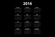 Calendar 2016 black & white, a Stationery Template by Rommeo79 (Thumbnail 2 of 2)