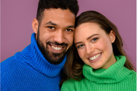 Portrait of two multiracial friends, a Person Photo by HalfPoint